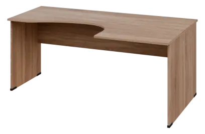 CEL 17 - 187 stůl kancelářský, rohový, pravý, dřevěná podnož, deska 18 mm, široký 1800 mm, dub bardo